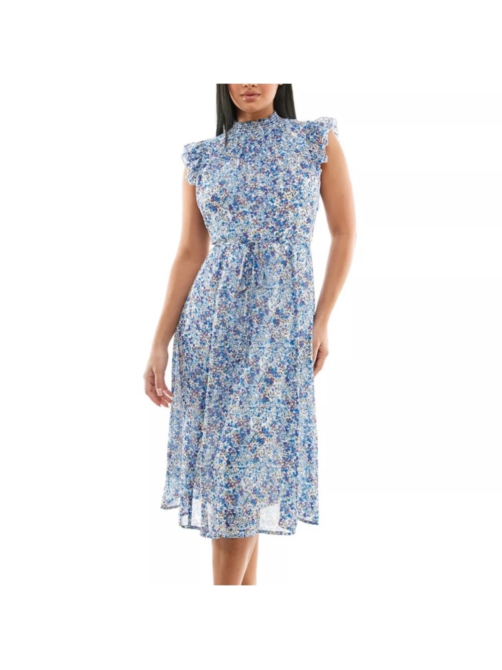 NWT Nina Leonard Smock Chiffon Midi Dress Size XL